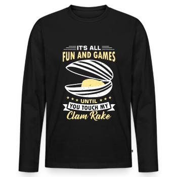 Muscheln Meerefrüchte - Männer Premium Bio Langarmshirt - Schwarz - Vorne - Nico (187cm)