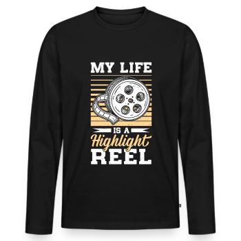 Content Creators & Social Media Influencers - Men's Premium Organic Long Sleeve Shirt - black - Front - Nico (187cm)