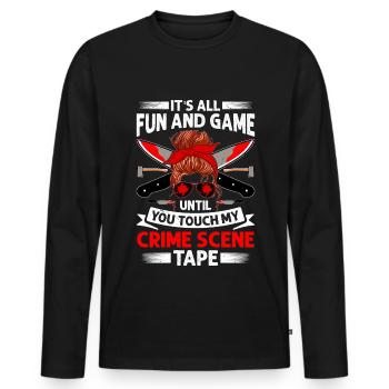True Crime - Men's Premium Organic Long Sleeve Shirt - black - Front - Nico (187cm)