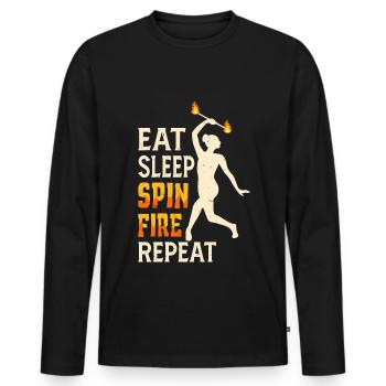 Fire Baton Fire Dance Fire Dancer Fire Dancer - Men's Premium Organic Long Sleeve Shirt - black - Front - Nico (187cm)