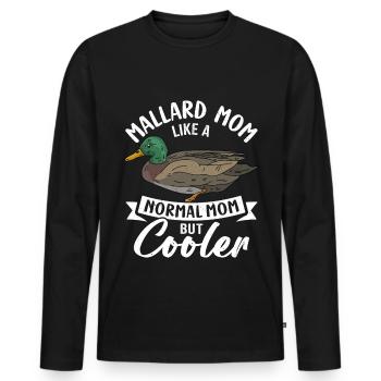 Canard colvert - T-shirt manches longues Premium bio Homme - noir - Devant - Nico (187cm)