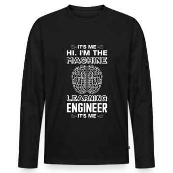 Machine Learning Algorithmen KI Datenanalyst - Männer Premium Bio Langarmshirt - Schwarz - Vorne - Nico (187cm)