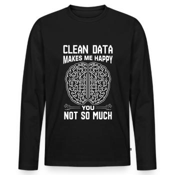 Machine Learning Algorithmen KI Datenanalyst - Männer Premium Bio Langarmshirt - Schwarz - Vorne - Nico (187cm)