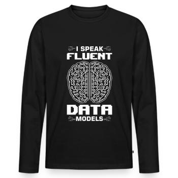Machine Learning Algorithmen KI Datenanalyst - Männer Premium Bio Langarmshirt - Schwarz - Vorne - Nico (187cm)