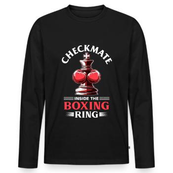 Schachboxen - Männer Premium Bio Langarmshirt - Schwarz - Vorne - Nico (187cm)