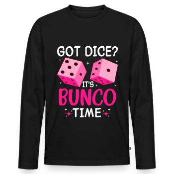 Bunco Night Dice Game Squad Fun - Men's Premium Organic Long Sleeve Shirt - black - Front - Nico (187cm)