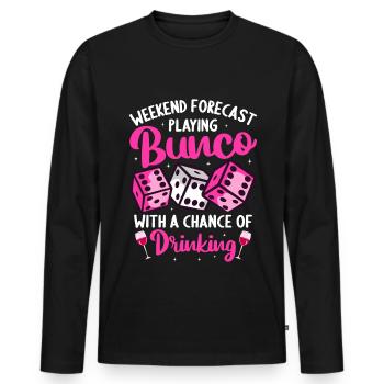 Wochenendvorhersage Bunco Spielen Chance Trinken - Männer Premium Bio Langarmshirt - Schwarz - Vorne - Nico (187cm)