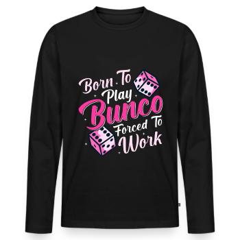 Bunco - Men's Premium Organic Long Sleeve Shirt - black - Front - Nico (187cm)