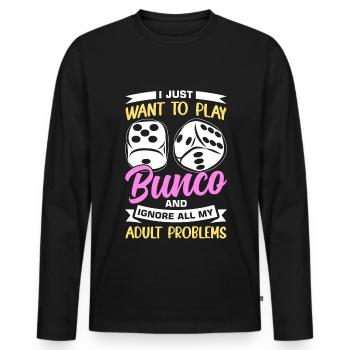 Bunco - Men's Premium Organic Long Sleeve Shirt - black - Front - Nico (187cm)