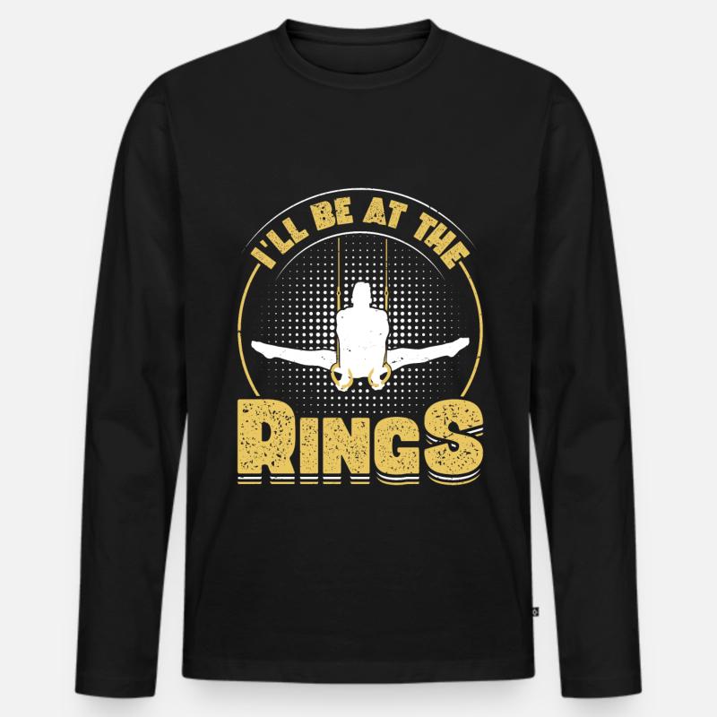 Ringturner Turnen - Männer Premium Bio Langarmshirt - Schwarz