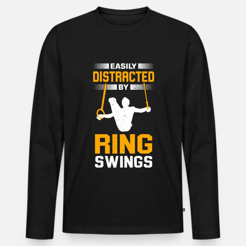 Ringturner Turnen - Männer Premium Bio Langarmshirt - Schwarz
