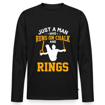 Ring Gymnastics Gymnastics - Men's Premium Organic Long Sleeve Shirt - black - Front - Nico (187cm)
