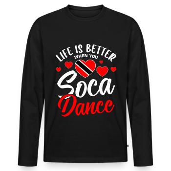 Soca Dance Trinidad Tobago - Men's Premium Organic Long Sleeve Shirt - black - Front - Nico (187cm)