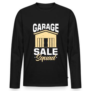 Vente de garage - T-shirt manches longues Premium bio Homme - noir - Devant - Nico (187cm)