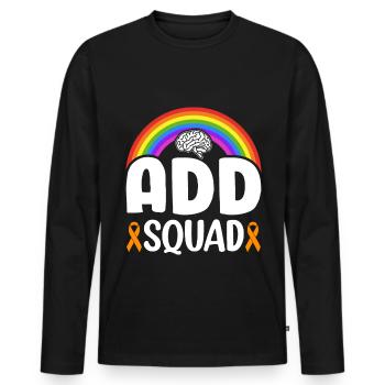 Aufmerksamkeitsdefizit Hyperaktivitätsstörung ADS - Männer Premium Bio Langarmshirt - Schwarz - Vorne - Nico (187cm)