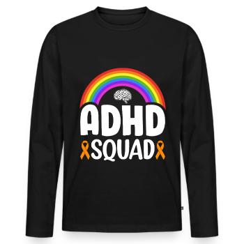 Aufmerksamkeitsdefizit Hyperaktivitätsstörung ADS - Männer Premium Bio Langarmshirt - Schwarz - Vorne - Nico (187cm)