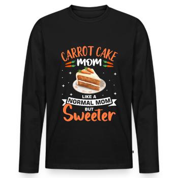 Witziger Karottenkuchen Spruch - Männer Premium Bio Langarmshirt - Schwarz - Vorne - Nico (187cm)