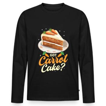 Witziger Karottenkuchen Spruch - Männer Premium Bio Langarmshirt - Schwarz - Vorne - Nico (187cm)