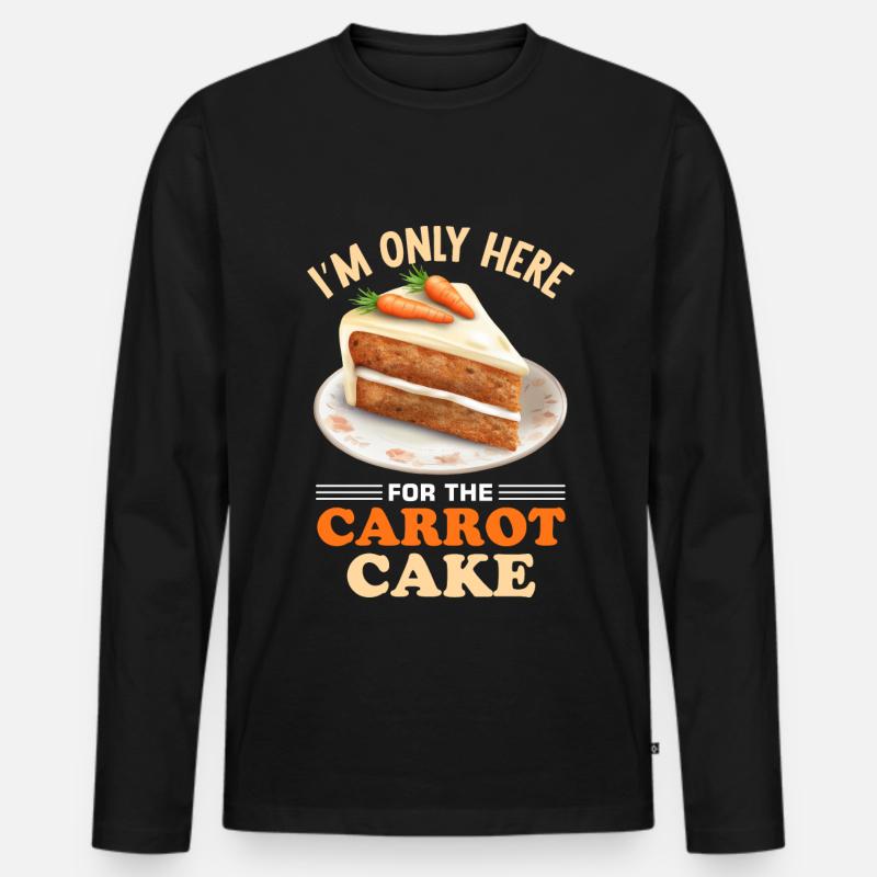 Witziger Karottenkuchen Spruch - Männer Premium Bio Langarmshirt - Schwarz