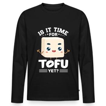 Vegan Vegetarier Design für einen Tofu Fan - Männer Premium Bio Langarmshirt - Schwarz - Vorne - Nico (187cm)