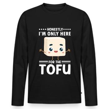 Vegan Vegetarier Design für einen Tofu Fan - Männer Premium Bio Langarmshirt - Schwarz - Vorne - Nico (187cm)