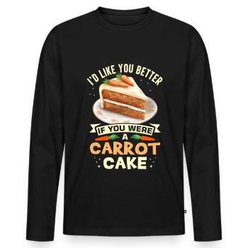 Witziger Karottenkuchen Spruch - Männer Premium Bio Langarmshirt - Schwarz - Vorne - Nico (187cm)