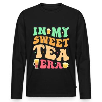 Sweet Tea - Men's Premium Organic Long Sleeve Shirt - black - Front - Nico (187cm)