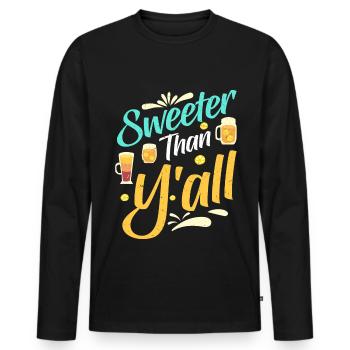 Süßer Tee - Männer Premium Bio Langarmshirt - Schwarz - Vorne - Nico (187cm)