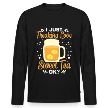 Sweet tea - Men's Premium Organic Long Sleeve Shirt - black - Front - Nico (187cm)
