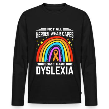 Dyslexia Dyslexia Dyslexia Dyslexic - Men's Premium Organic Long Sleeve Shirt - black - Front - Nico (187cm)