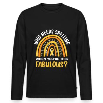 Dyslexia Dyslexia Dyslexia Dyslexic - Men's Premium Organic Long Sleeve Shirt - black - Front - Nico (187cm)