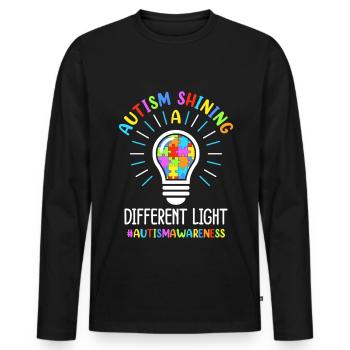 Autism Autistic Autistic - Men's Premium Organic Long Sleeve Shirt - black - Front - Nico (187cm)