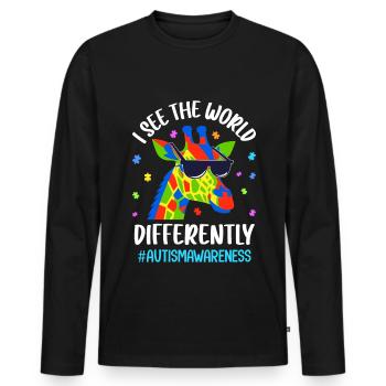 Autism Autistic Autistic - Men's Premium Organic Long Sleeve Shirt - black - Front - Nico (187cm)