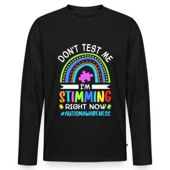 Autism Autistic Autistic - Men's Premium Organic Long Sleeve Shirt - black - Front - Nico (187cm)