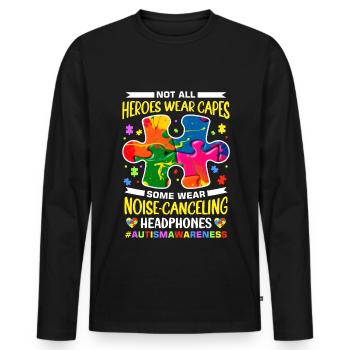 Autism Autistic Autistic - Men's Premium Organic Long Sleeve Shirt - black - Front - Nico (187cm)