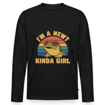 Witziger Molch Spruch - Männer Premium Bio Langarmshirt - Schwarz - Vorne - Nico (187cm)