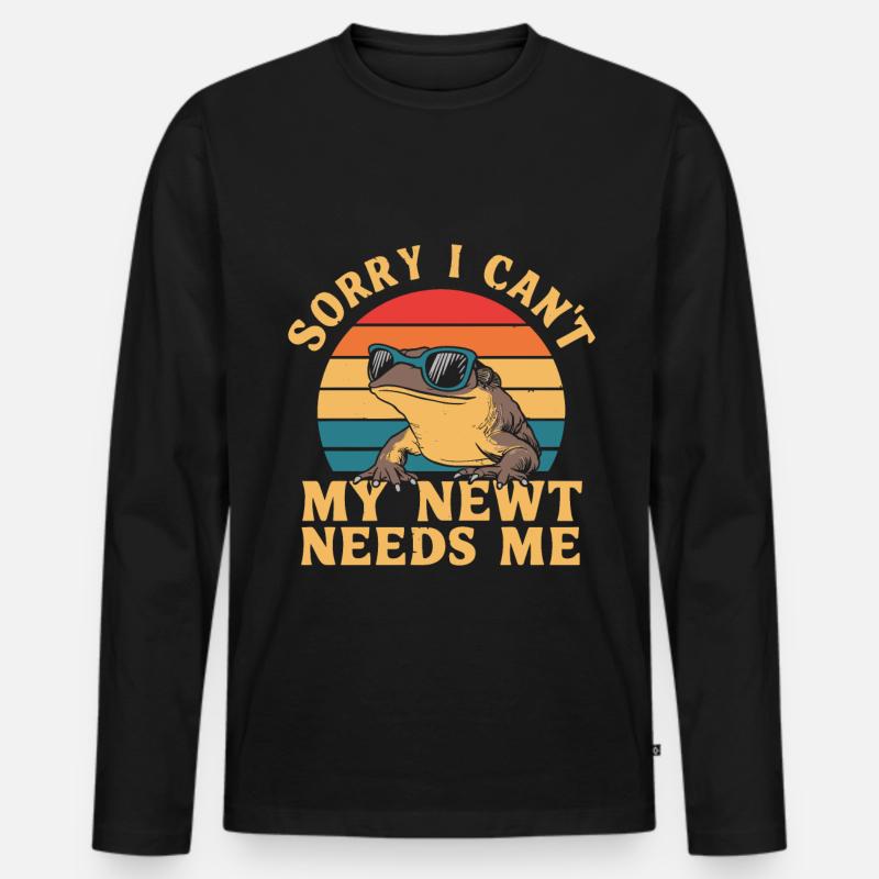 Witziger Molch Spruch - Männer Premium Bio Langarmshirt - Schwarz