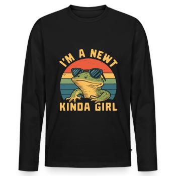 Witziger Molch Spruch - Männer Premium Bio Langarmshirt - Schwarz - Vorne - Nico (187cm)