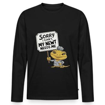 Witziger Molch Spruch - Männer Premium Bio Langarmshirt - Schwarz - Vorne - Nico (187cm)