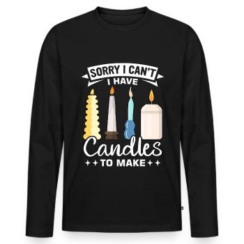 Drôle de fabricant de bougies Candle Maker Saying - T-shirt manches longues Premium bio Homme - noir - Devant - Nico (187cm)