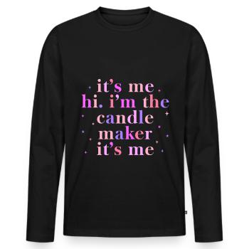 Drôle de fabricant de bougies Candle Maker Saying - T-shirt manches longues Premium bio Homme - noir - Devant - Nico (187cm)