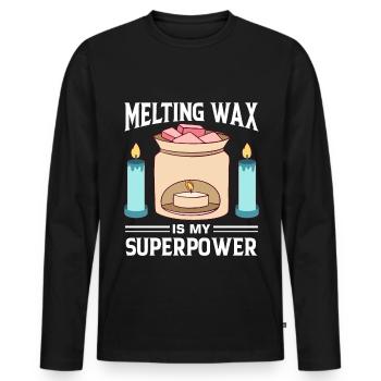 Drôle de fabricant de bougies Candle Maker Saying - T-shirt manches longues Premium bio Homme - noir - Devant - Nico (187cm)