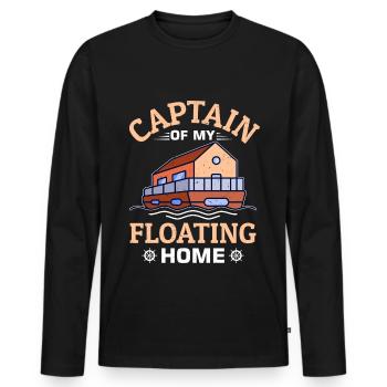 Witziger Hausboot Spruch - Männer Premium Bio Langarmshirt - Schwarz - Vorne - Nico (187cm)