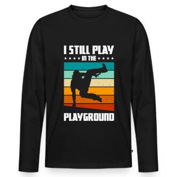 Funny parkour saying - Men's Premium Organic Long Sleeve Shirt - black - Front - Nico (187cm)