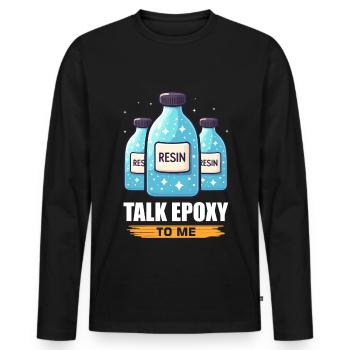 Drôle de dicton en résine époxy - T-shirt manches longues Premium bio Homme - noir - Devant - Nico (187cm)