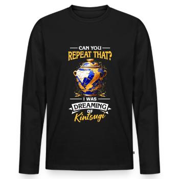 Conception japonaise de réparation de l’or Kintsukuroi - T-shirt manches longues Premium bio Homme - noir - Devant - Nico (187cm)