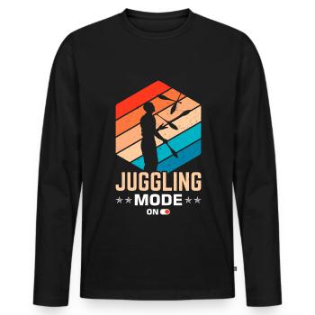 Drôle de dicton de jonglerie - T-shirt manches longues Premium bio Homme - noir - Devant - Nico (187cm)