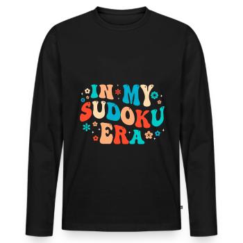 Witziger Sudoku Spruch - Männer Premium Bio Langarmshirt - Schwarz - Vorne - Nico (187cm)