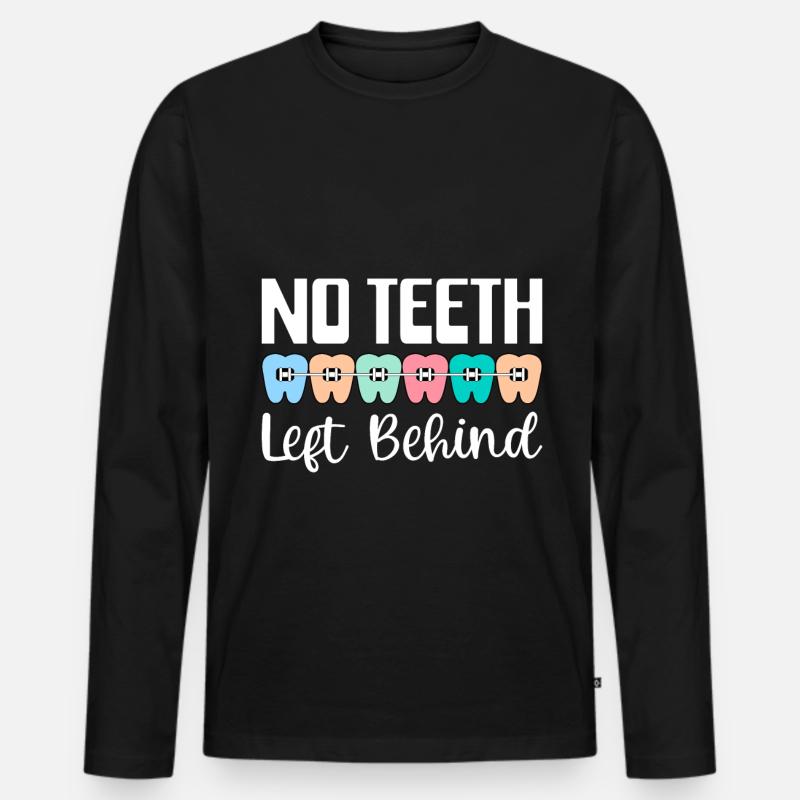 Zahnspange Kieferorthopäde - Männer Premium Bio Langarmshirt - Schwarz