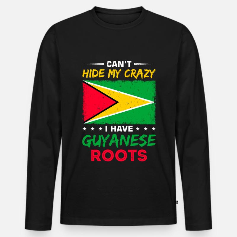 Stolzer Guyanese - Männer Premium Bio Langarmshirt - Schwarz